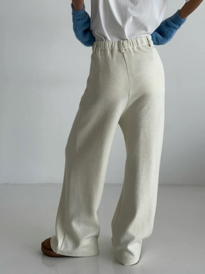 [ 超柔軟觸感休閑褲! ] Comfy Max Stretchy Pants Straight - Ivory