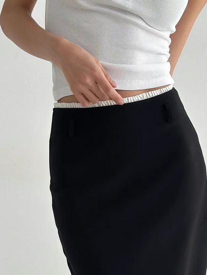 [ 小花邊 彈性包臀長裙 ] Queen's Road Midi Skirt
