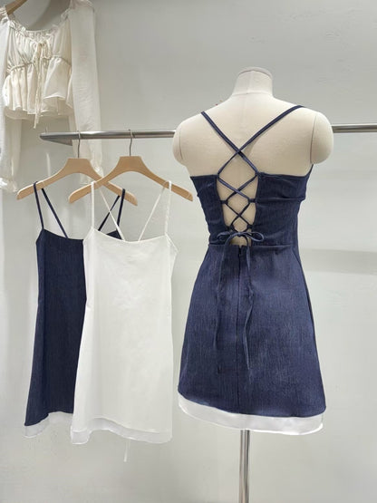 [ 綁繩露背✨連身短裙 ] Urban Backless Dress - 2 colours
