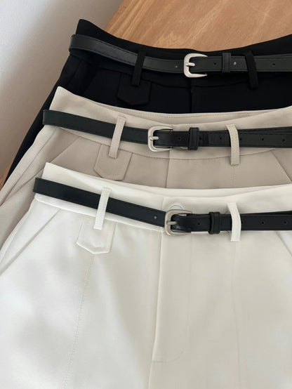 [ 老錢風~☕️簡約氣質西褲 (連皮帶) ] Right Away Shorts (with belt) - 3 colours