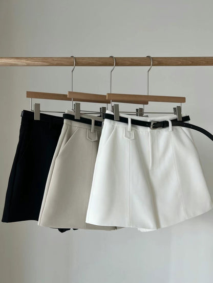 [ 老錢風~☕️簡約氣質西褲 (連皮帶) ] Right Away Shorts (with belt) - 3 colours