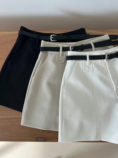 [ 老錢風~☕️簡約氣質西褲 (連皮帶) ] Right Away Shorts (with belt) - 3 colours