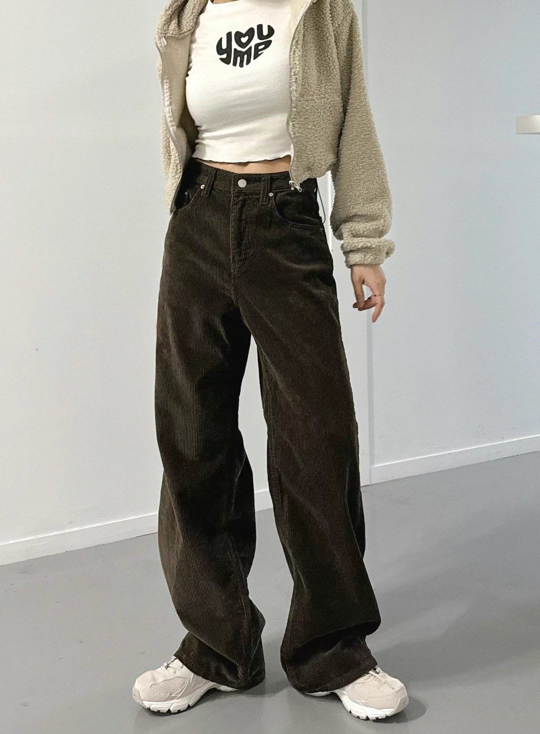 [十萬個推薦! 慵懶直腳 軟熟燈芯絨闊腳褲 ] No Worries Corduroy Wide Leg Pants - 3 colours