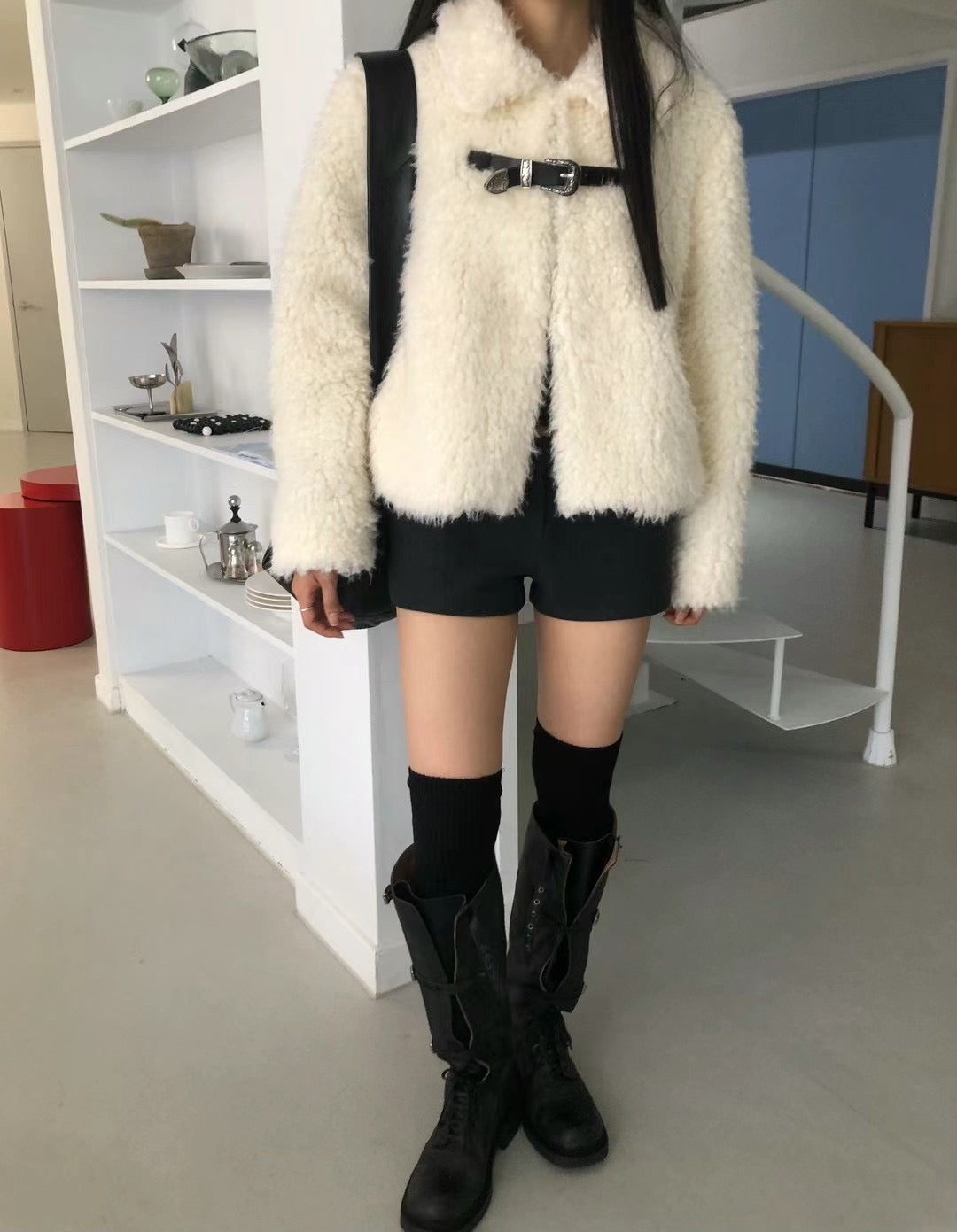 [ 大推! 不撞款 型格毛毛外套] Fuckle Up Fluffy Jacket - 2 colours