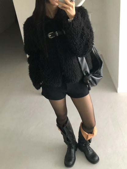 [ 大推! 不撞款 型格毛毛外套] Fuckle Up Fluffy Jacket - 2 colours