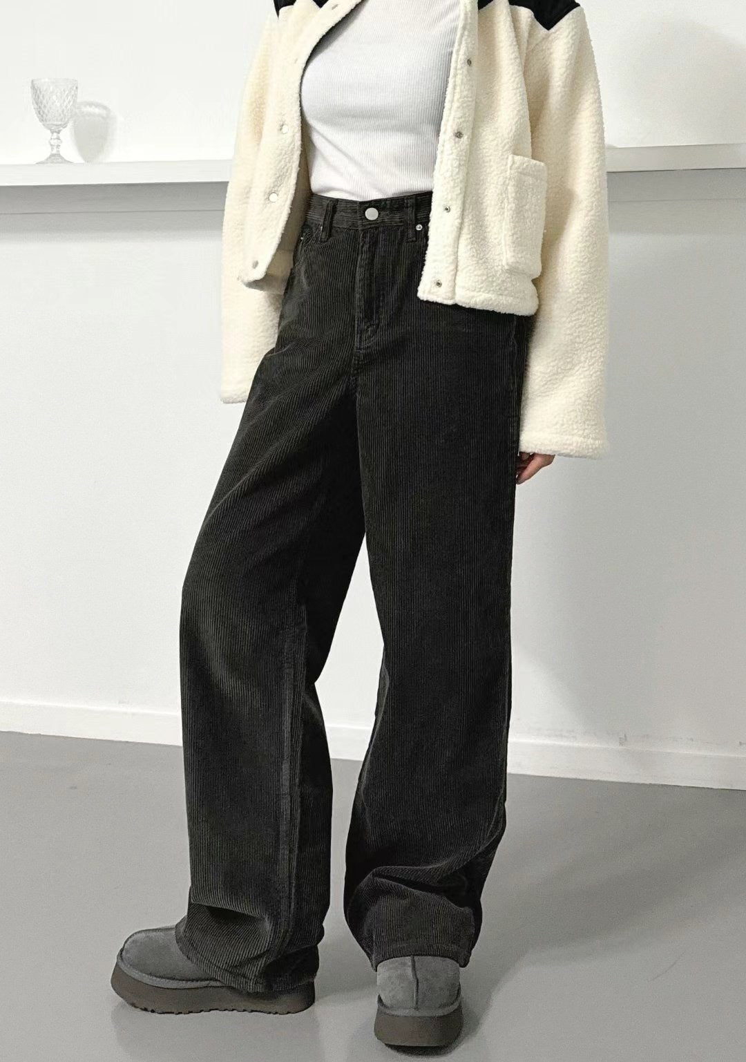 [十萬個推薦! 慵懶直腳 軟熟燈芯絨闊腳褲 ] No Worries Corduroy Wide Leg Pants - 3 colours