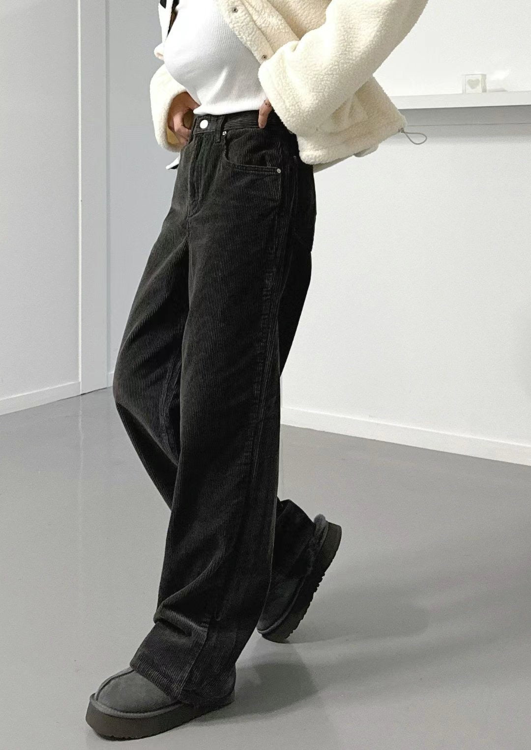 [十萬個推薦! 慵懶直腳 軟熟燈芯絨闊腳褲 ] No Worries Corduroy Wide Leg Pants - 3 colours