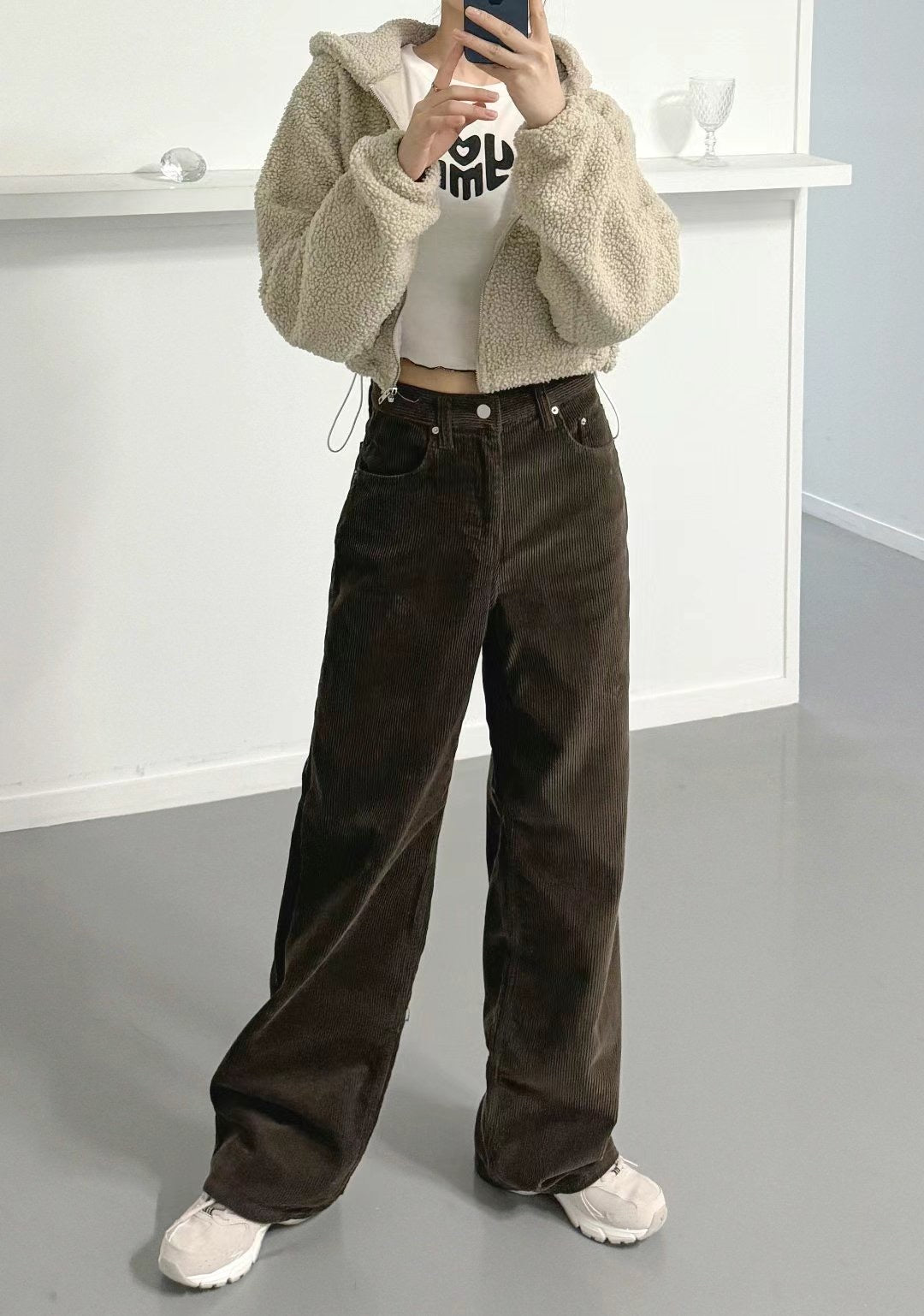 [十萬個推薦! 慵懶直腳 軟熟燈芯絨闊腳褲 ] No Worries Corduroy Wide Leg Pants - 3 colours