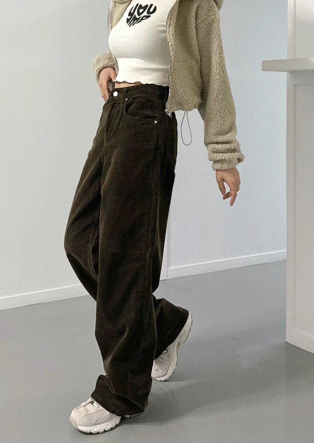 [十萬個推薦! 慵懶直腳 軟熟燈芯絨闊腳褲 ] No Worries Corduroy Wide Leg Pants - 3 colours