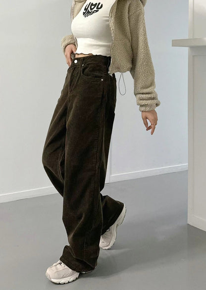 [十萬個推薦! 慵懶直腳 軟熟燈芯絨闊腳褲 ] No Worries Corduroy Wide Leg Pants - 3 colours