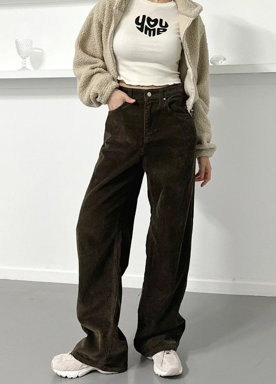 [十萬個推薦! 慵懶直腳 軟熟燈芯絨闊腳褲 ] No Worries Corduroy Wide Leg Pants - 3 colours