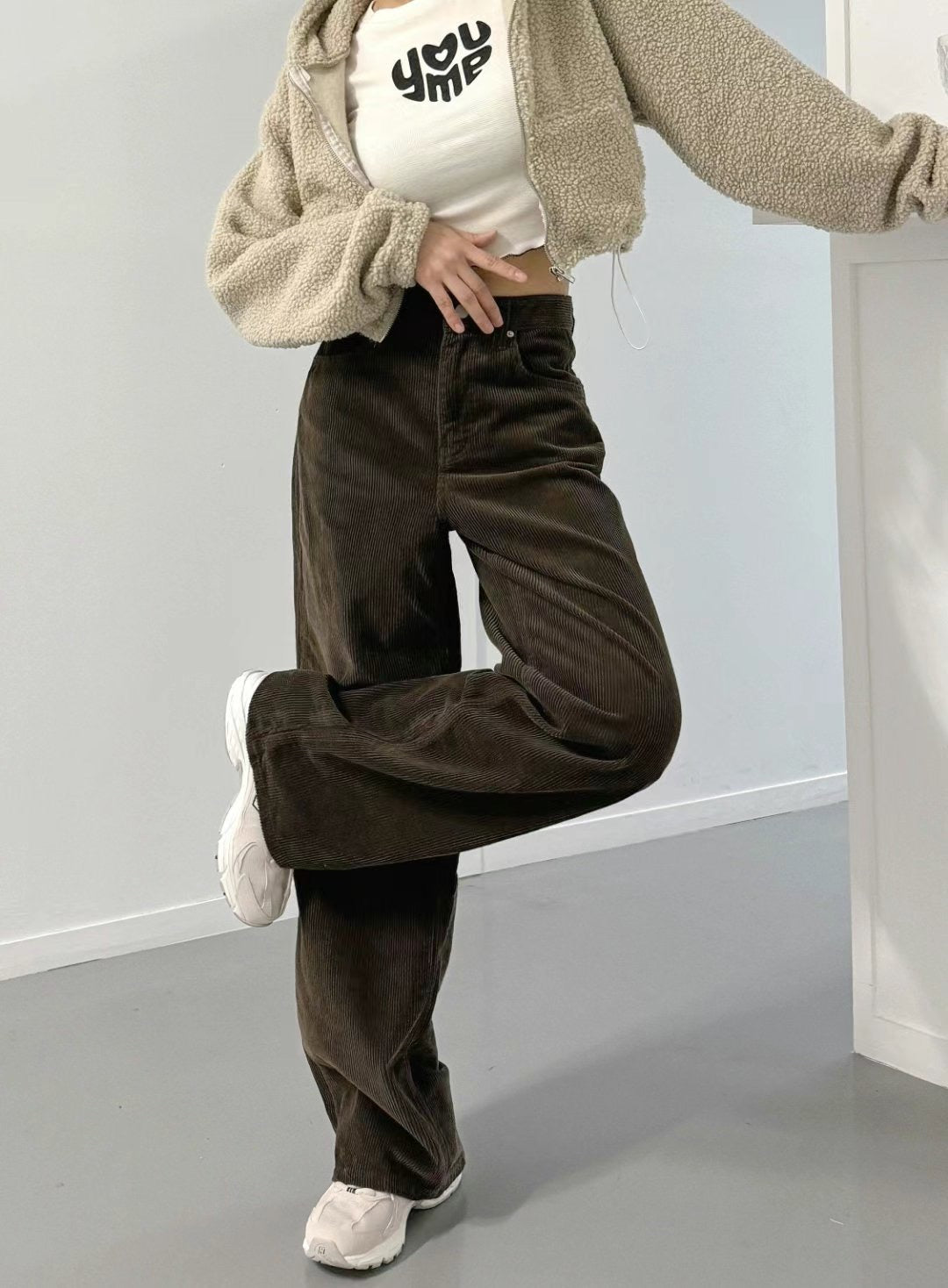 [十萬個推薦! 慵懶直腳 軟熟燈芯絨闊腳褲 ] No Worries Corduroy Wide Leg Pants - 3 colours