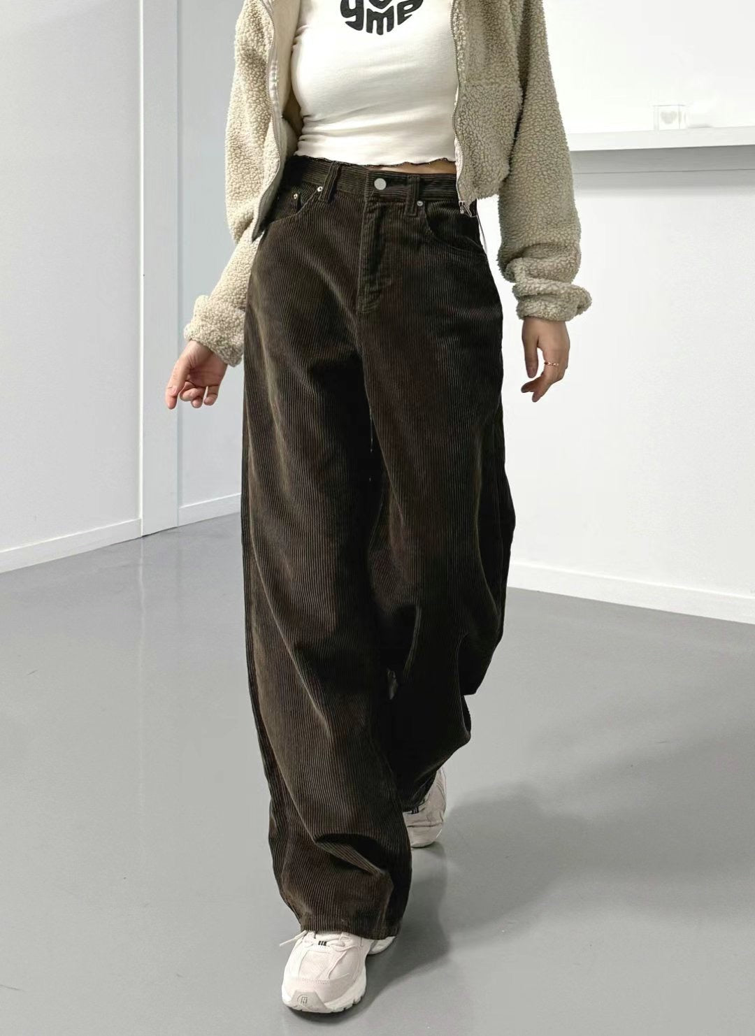 [十萬個推薦! 慵懶直腳 軟熟燈芯絨闊腳褲 ] No Worries Corduroy Wide Leg Pants - 3 colours