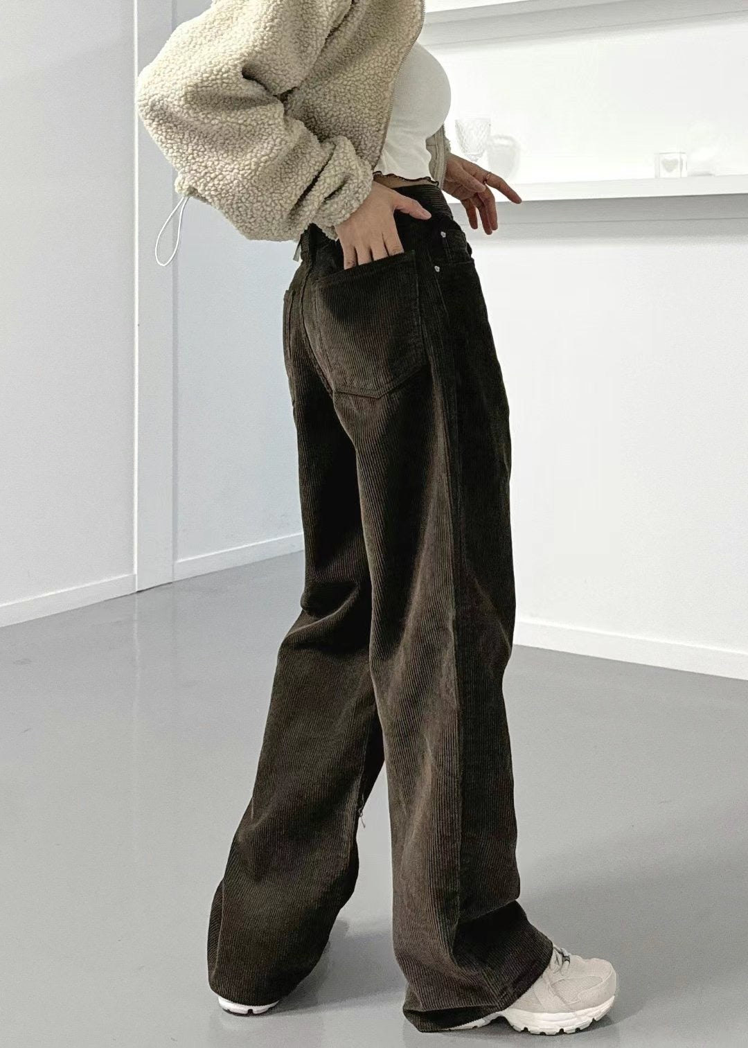 [十萬個推薦! 慵懶直腳 軟熟燈芯絨闊腳褲 ] No Worries Corduroy Wide Leg Pants - 3 colours