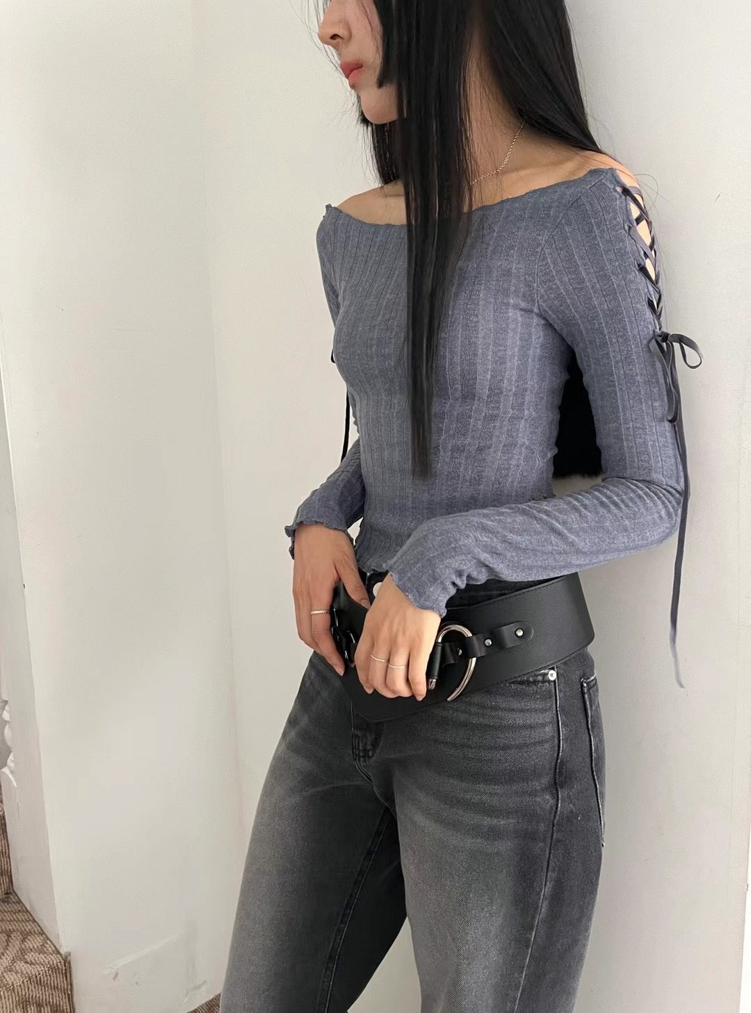 [ 升級新版! 絨面絲帶 Off Shoulder Top] The Sexy Babe Off Shoulder Top - 2 colours