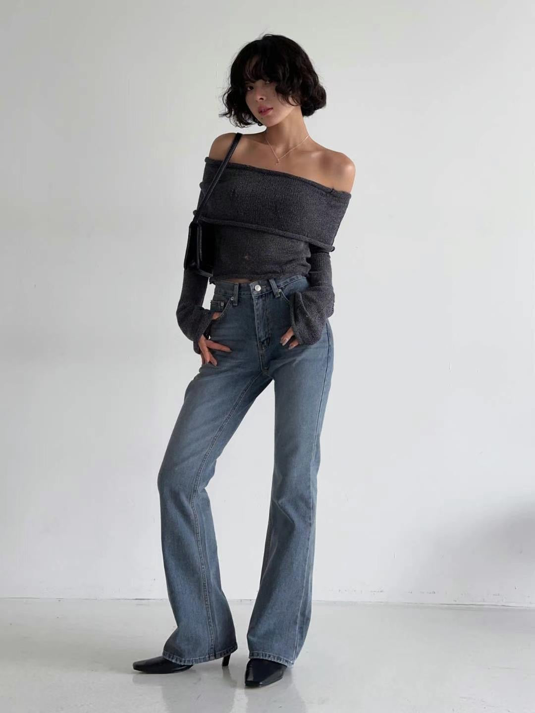 [ 舒適自在之選! 復古中腰喇叭牛 ] Retro Mid-waist Flare Jeans