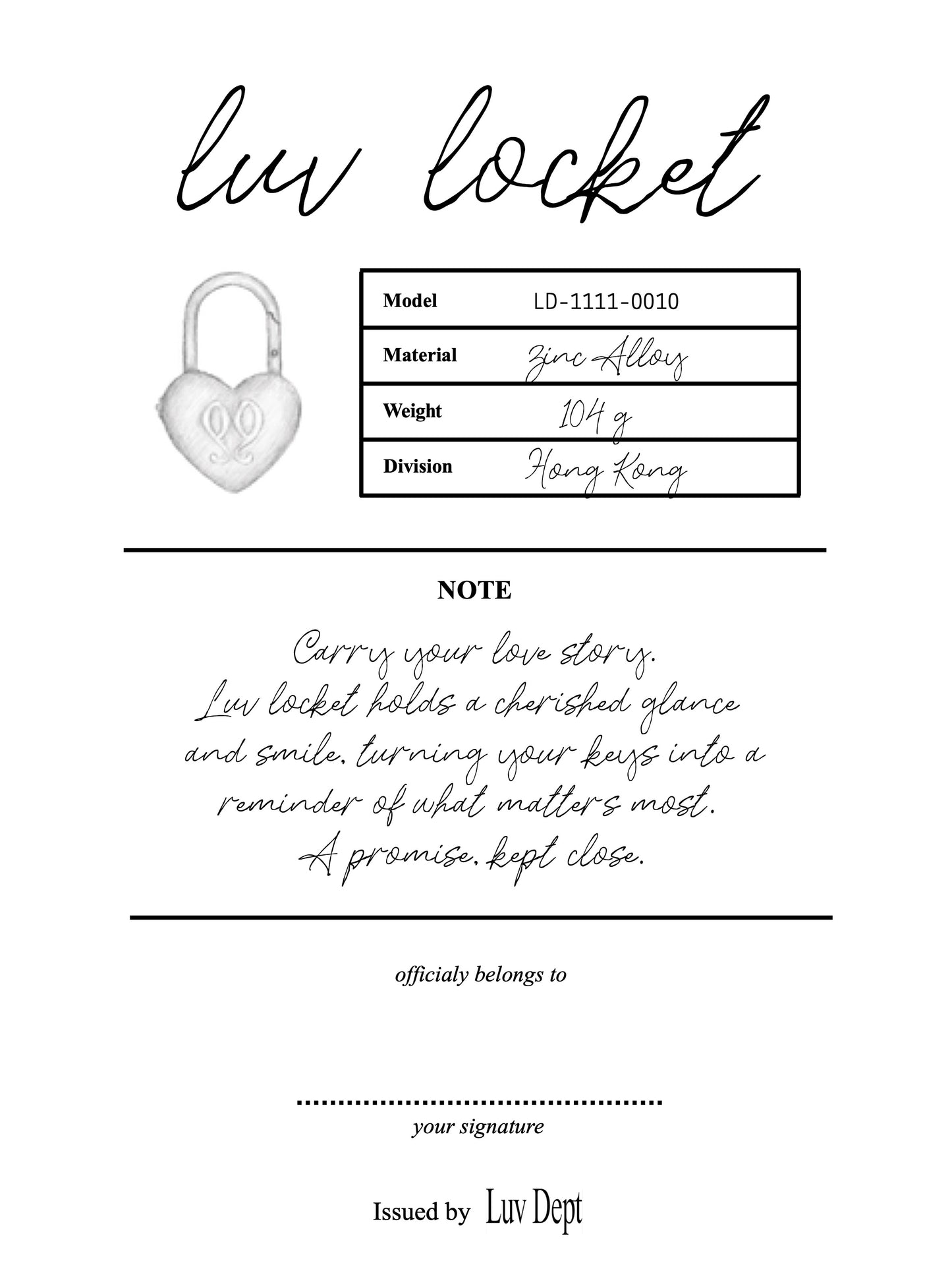 Luv Dept / Luv Locket