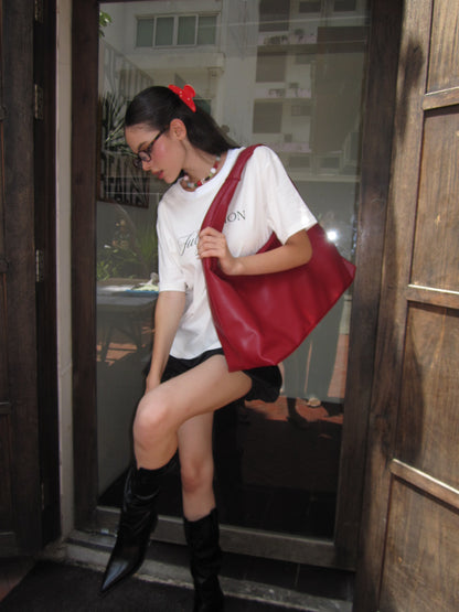 July Mansion - Giga Jersey in Burgundy Red