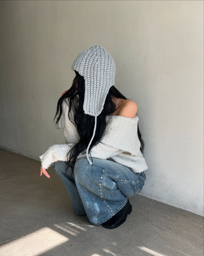 [ 針織可愛小帽子～ ] Trapper Hat Knit - 3 colours