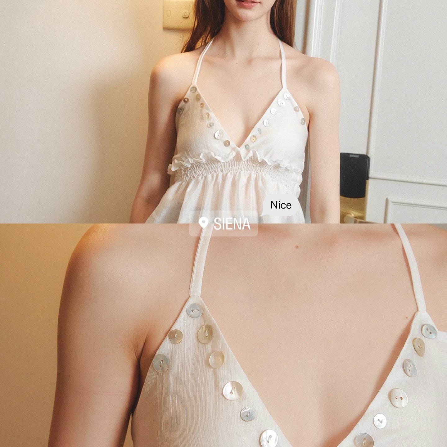 🆕  Siena Button-Trim Halter Top - 3 colours