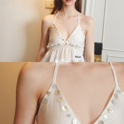 🆕  Siena Button-Trim Halter Top - 3 colours