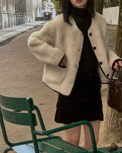 [ 🆕 超厚實! 超氣質! 短毛毛保暖外套 ] Bear Bear Fluffy Jacket - 2 colours