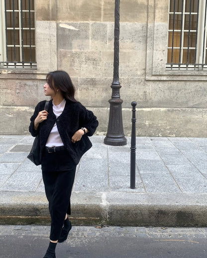 [ 🆕 超厚實! 超氣質! 短毛毛保暖外套 ] Bear Bear Fluffy Jacket - 2 colours