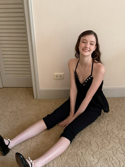 🆕  Siena Button-Trim Halter Top - 3 colours