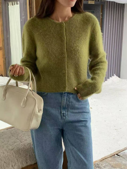 [ 🆕 親膚雲感~ 輕盈保暖~ 高質安哥拉山羊毛冷衫 ] Fleecy Angora Cardigan - 7 colours