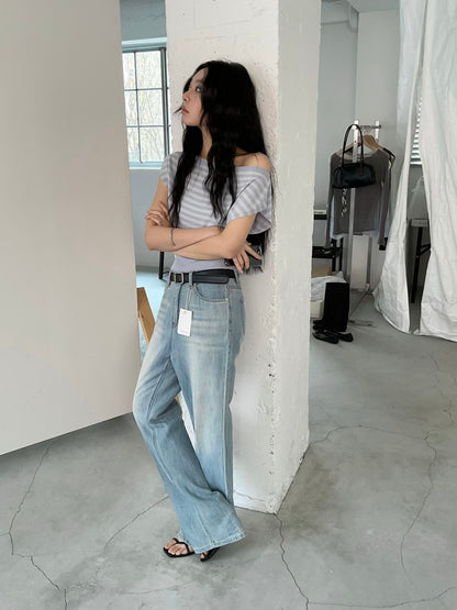 [ 🆕 間條 + 斜膊 = 時尚新指標 ] Jeju Asymmetric Top Stripes - 3 colours