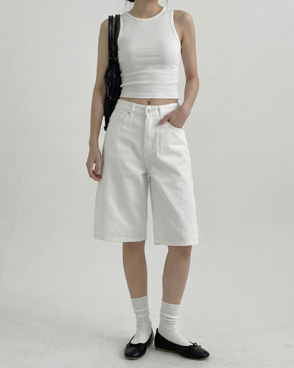 🆕 Downtown Crisp White Bermuda Jorts