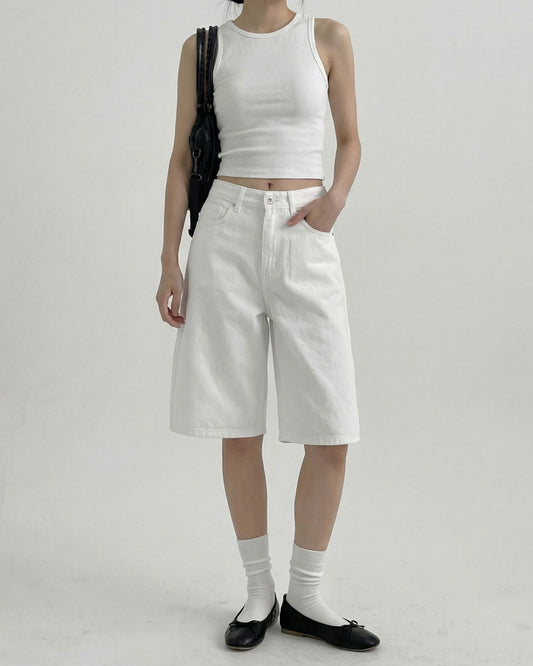 🆕 Downtown Crisp White Bermuda Jorts