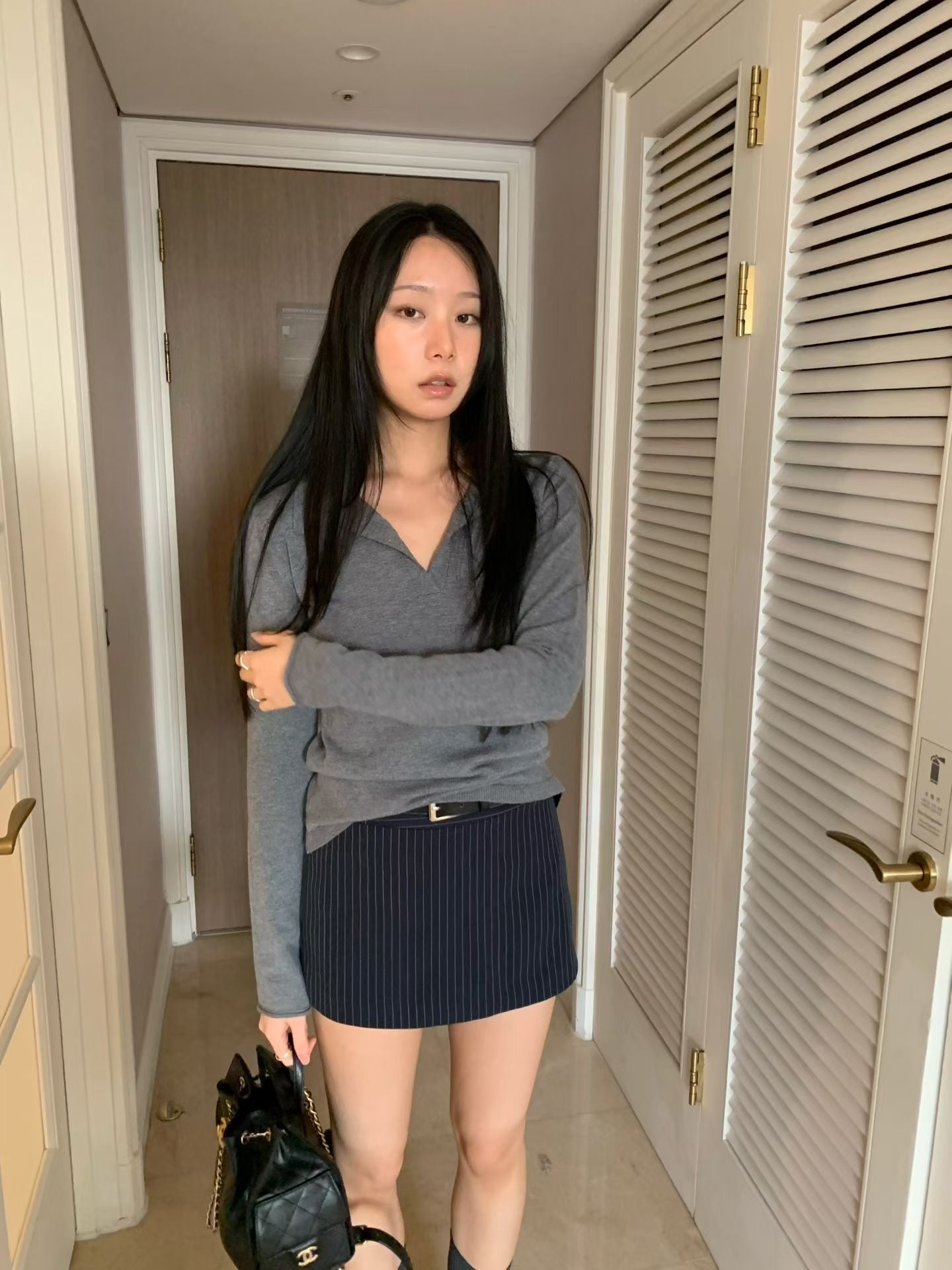 [ 🆕 簡約必備 𐙚⋆.˚ 直間短裙 ] Needa Mini Skirt Stripes - 2 colours