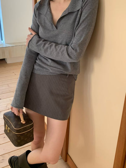 [ 🆕 簡約必備 𐙚⋆.˚ 直間短裙 ] Needa Mini Skirt Stripes - 2 colours