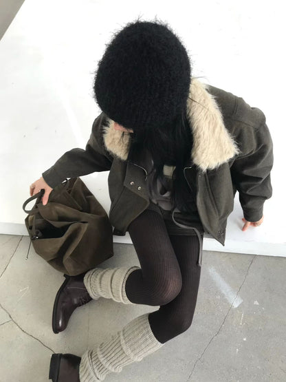 [ 潮流 pick! 歐美型格暖笠笠外套 ] Bomber Faux Jacket  - 2 colours