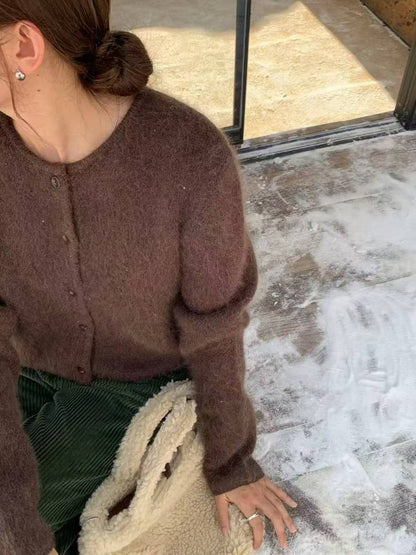 [ 🆕 親膚雲感~ 輕盈保暖~ 高質安哥拉山羊毛冷衫 ] Fleecy Angora Cardigan - 7 colours