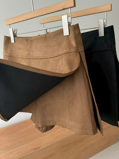 [ 🆕 滑捋捋麂皮裙褲 ] Fall Basic Suede Skorts - 2 colours