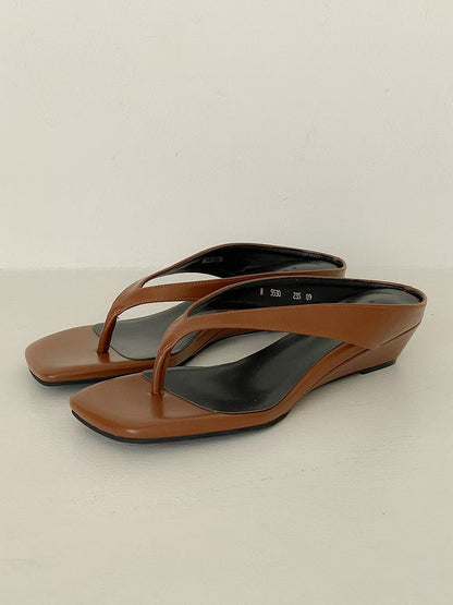 🆕  Minimalist Square-Toe Wedge Sandal - 3 colours