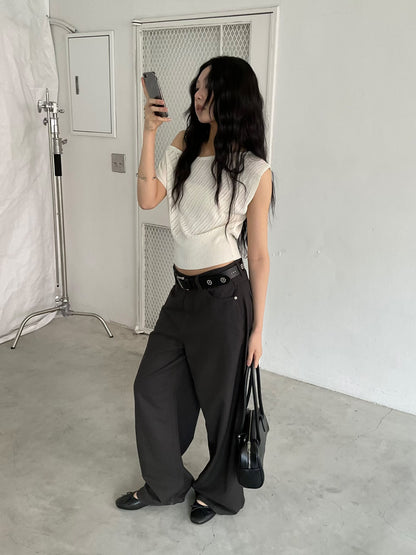 [ 🆕 清爽~透氣~軟糯薄針織 ] Asymmetric Soft Knit Breezy Top - 3 colours
