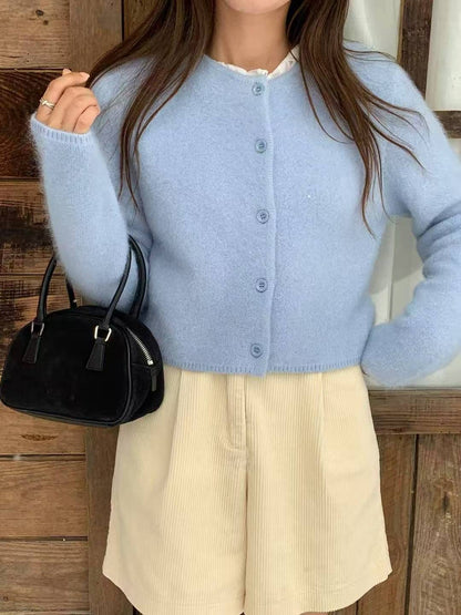 [ 🆕 親膚雲感~ 輕盈保暖~ 高質安哥拉山羊毛冷衫 ] Fleecy Angora Cardigan - 7 colours