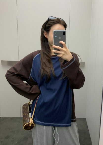 Contrast Stitch Raglan Long Sleeve - 4 colours
