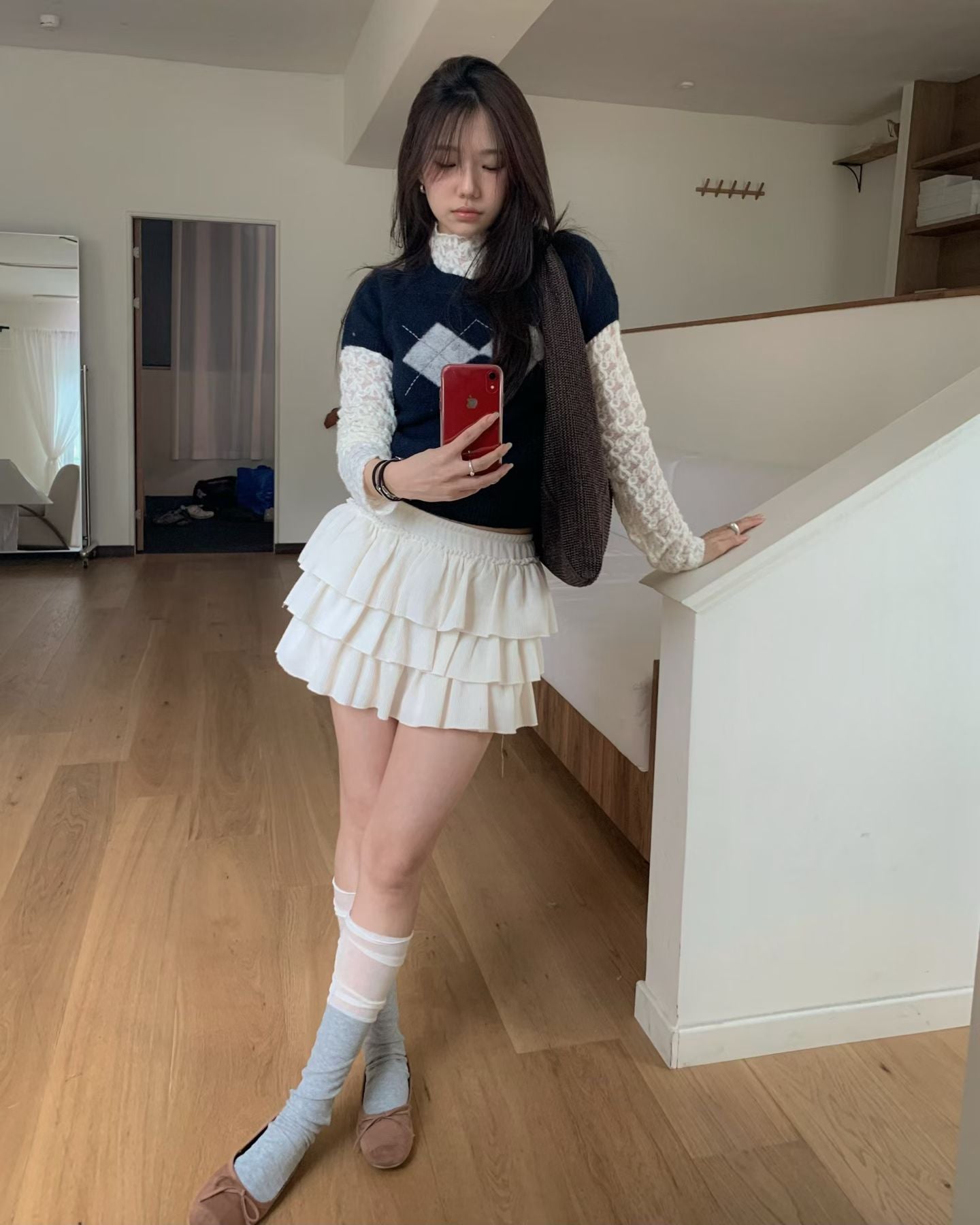 [ 🆕 溫柔氣質 🐚 透視蝴蝶結 lace ] Lacey Bow Turtle Neck Top - 3 colours