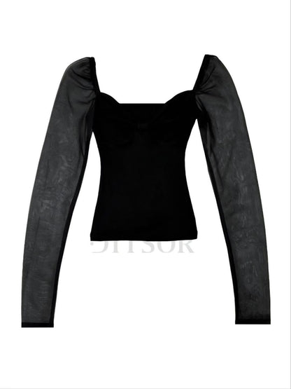 [ 🆕 不撞款～ 薄紗袖 ] Sheer Bubble Sleeves Top - 3 colours