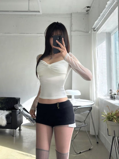 [ 🆕 不撞款～ 薄紗袖 ] Sheer Bubble Sleeves Top - 3 colours