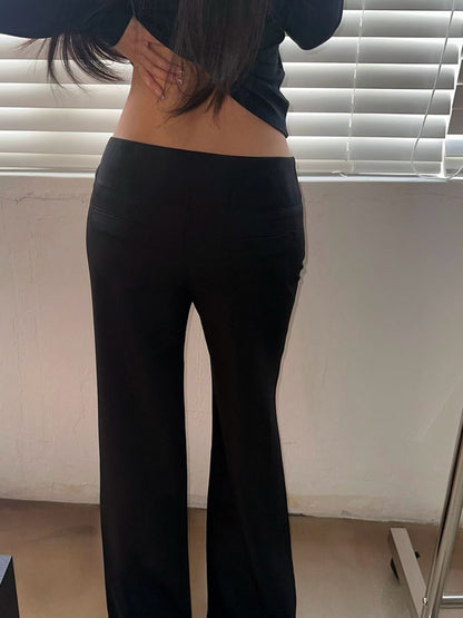 [ 🆕 歐美型格ִ ࣪𖤐.ᐟ 超顯瘦 低腰喇叭褲 ] Anna Low Waist Flare Slack Pants - 2 colours