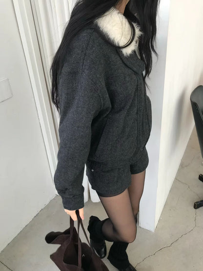 [ 潮流 pick! 歐美型格暖笠笠外套 ] Bomber Faux Jacket  - 2 colours