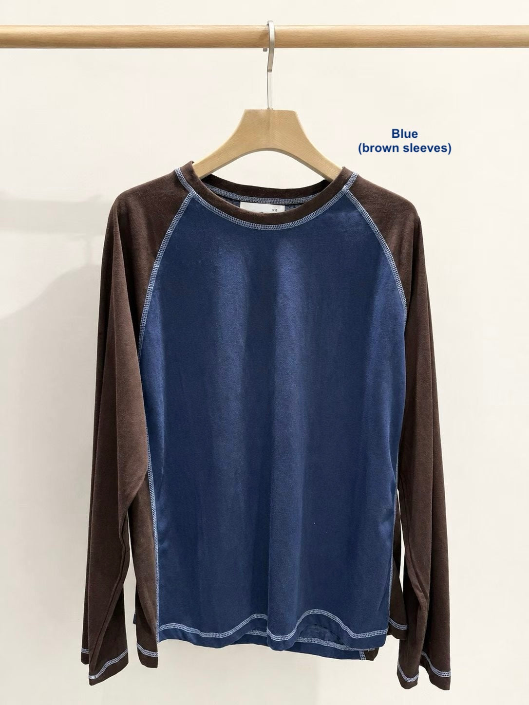 Contrast Stitch Raglan Long Sleeve - 4 colours