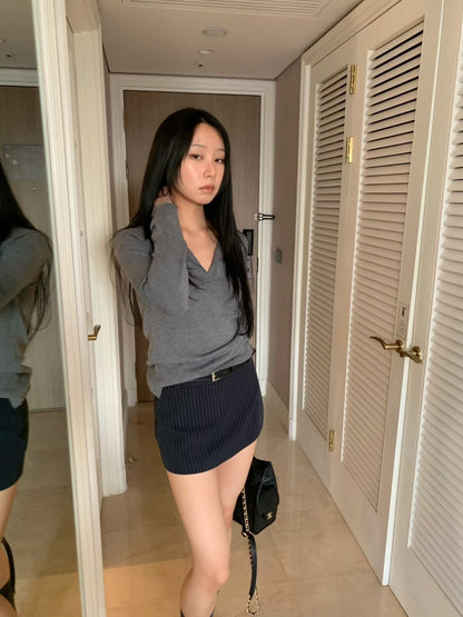 [ 🆕 簡約必備 𐙚⋆.˚ 直間短裙 ] Needa Mini Skirt Stripes - 2 colours
