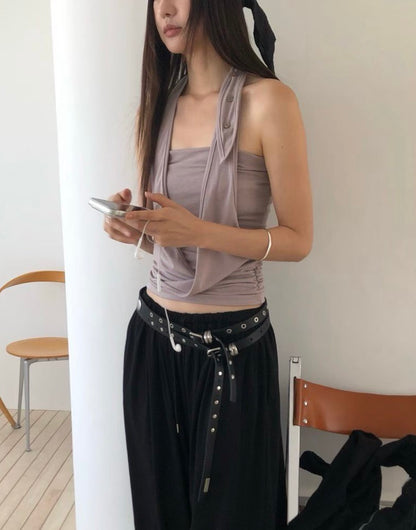 🆕  Draped Halter Tube Top - 3 colours