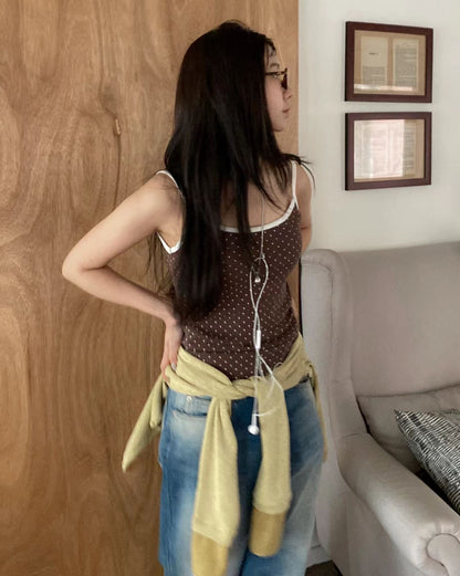 [ 🆕  super cute cute ⋆˚꩜｡ 小波點背心 ₊ ⊹ ] Polka Dot Cami - 5 colours